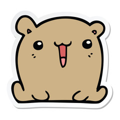 sticker of a cute cartoon bear