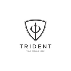 Naklejka premium Trident Logo Template vector icon illustration design