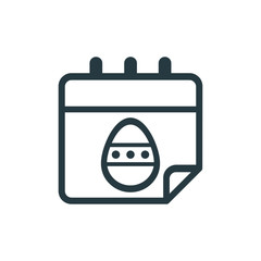 cartoon easter egg calendar vector dark outline