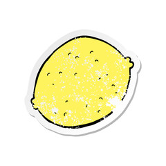 distressed sticker of a cartoon lemon