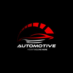Car logo in simple line graphic design template vector