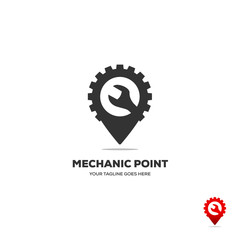 gear and wranch Map Location Navigation Logo Design