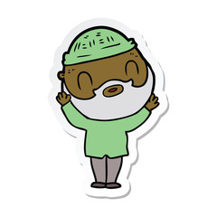 sticker of a cartoon bearded man