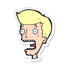sticker of a cartoon terrified man
