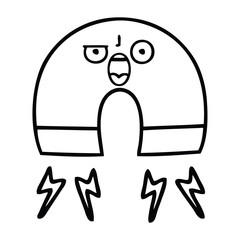 line drawing cartoon magnet