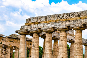 Detail of Temple of Hera the famous Paestum