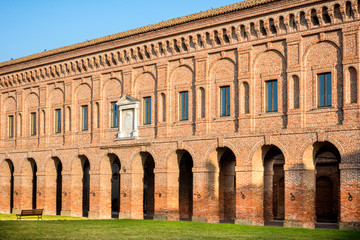 Obraz premium Sabbioneta - The Medieval building of Duke's Palace on the main square in Sabbioneta city. Mantua, Italy