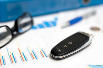 Car rental or car loan concept