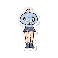 retro distressed sticker of a cartoon female body