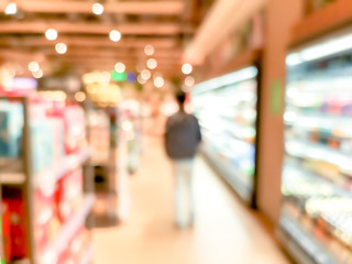 blur background with bokeh of Supermarket store