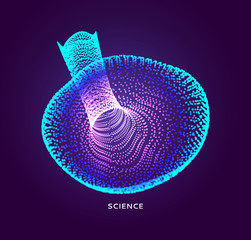 Jellyfish. 3D connection structure. Futuristic technology style. Abstract design. Vector illustration for science, chemistry or education.