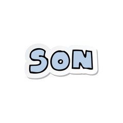 sticker of a cartoon word son