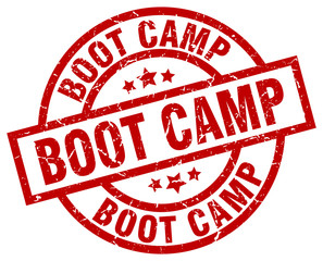 boot camp round red grunge stamp