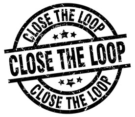 close the loop round grunge black stamp