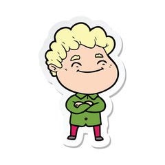 sticker of a cartoon friendly man