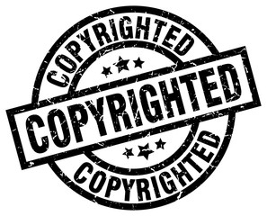 copyrighted round grunge black stamp