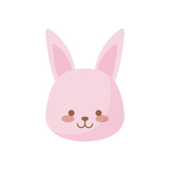 head of cute rabbit animal character