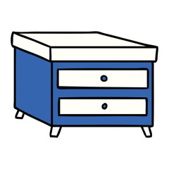 cartoon doodle of a bedside table