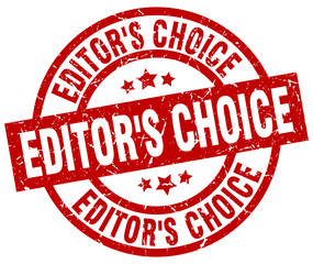 editor's choice round red grunge stamp