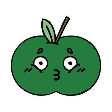 cute cartoon juicy apple