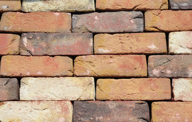 Old vintage brick wall textured background with copy space