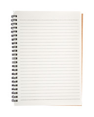 Open blank notebook isolated on white background. - obrazy, fototapety, plakaty