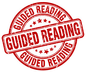 guided reading red grunge stamp