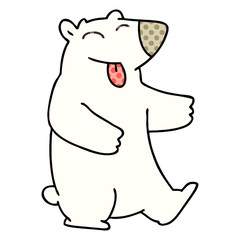 quirky comic book style cartoon polar bear