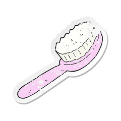 retro distressed sticker of a cartoon brush