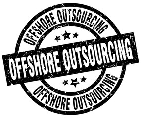 offshore outsourcing round grunge black stamp