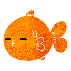 quirky retro illustration style cartoon fish