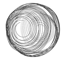 Sphere of spirals outline. Vector