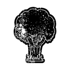 grunge icon drawing of a summer tree