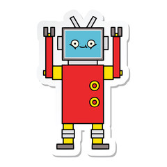sticker of a cute cartoon robot
