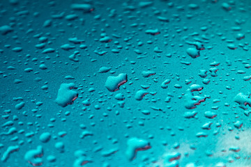 water drops on a surface