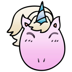 quirky gradient shaded cartoon unicorn
