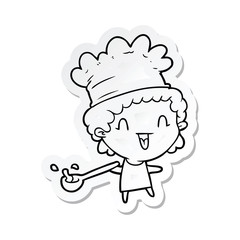 sticker of a cartoon chef