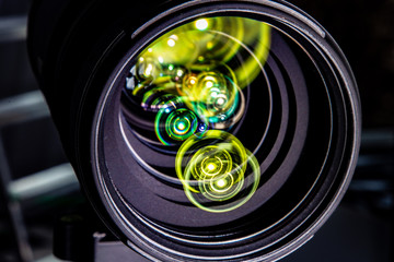 light reflections in a photo lens