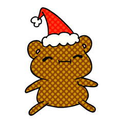 christmas cartoon of kawaii bear