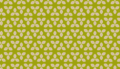 Green abstract petal vector seamless pattern - 255144499