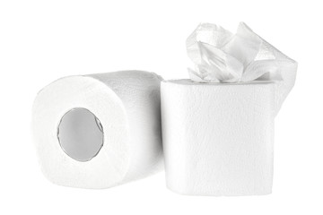 toilet paper isolated on white background