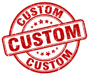 custom red grunge round vintage rubber stamp