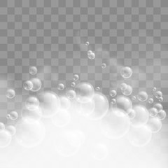 Bath foam isolated on transparent background.