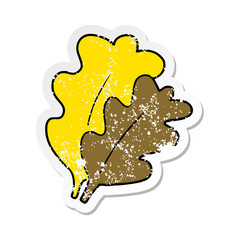 distressed sticker of a fall leaves cartoon