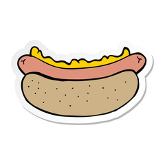 sticker of a cartoon hotdog