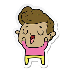 sticker of a happy cartoon man
