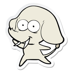 sticker of a happy cartoon elephant