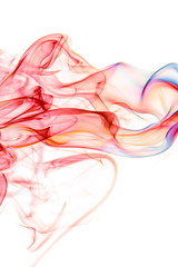 Colored smoke on white background