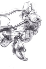Black smoke on white background