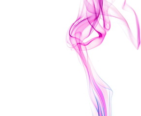 Colored smoke on white background